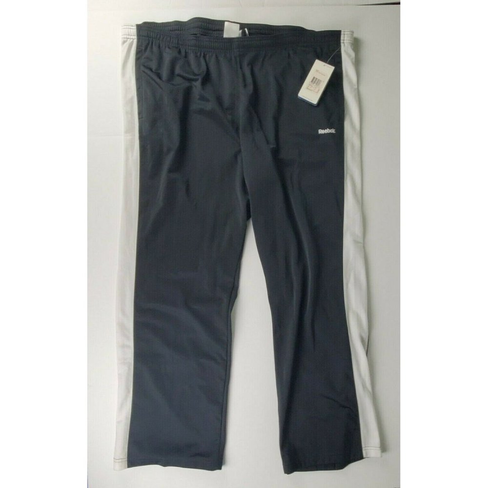 New Reebok Tricot Athletic Pants Mens Black 2XL NW